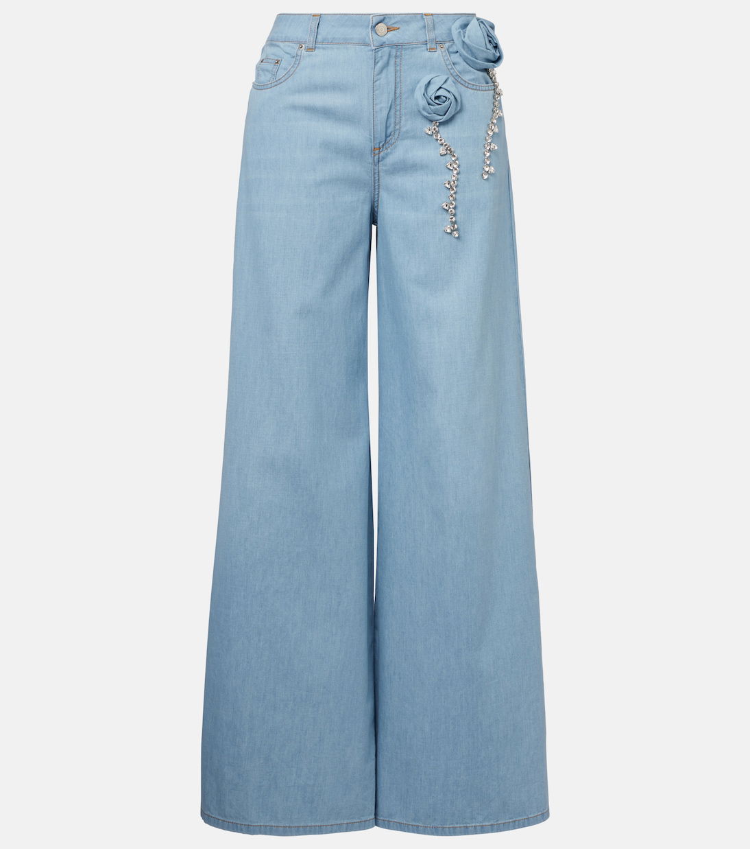 Plus Embroidered Appliques Skinny Jeans