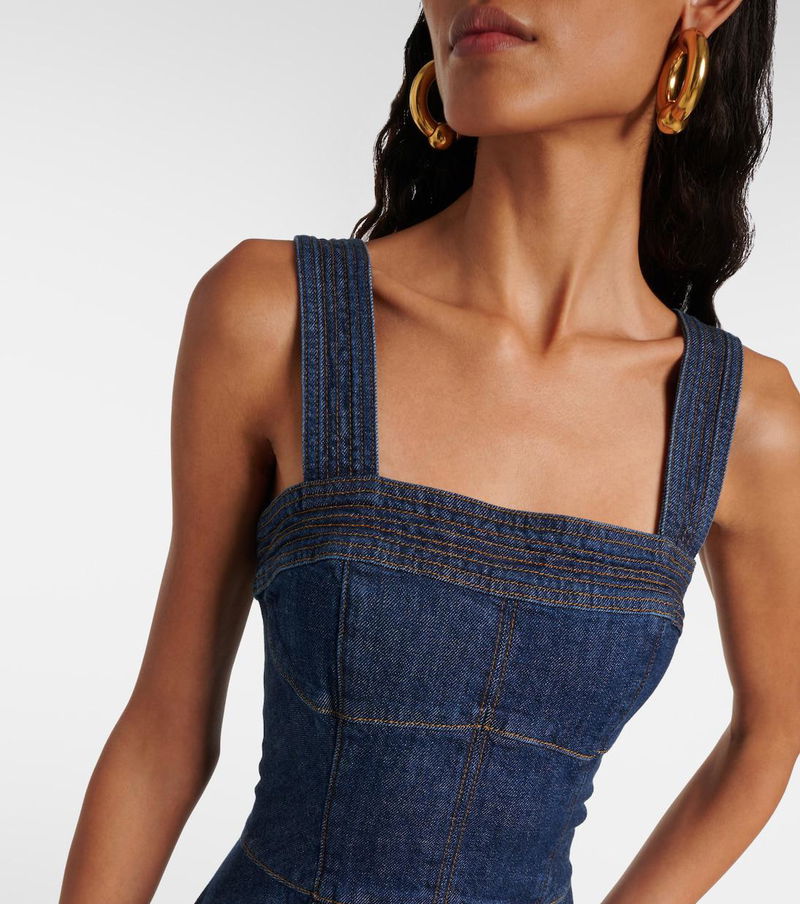 SIMKHAI Cici Denim Midi Dress | endource