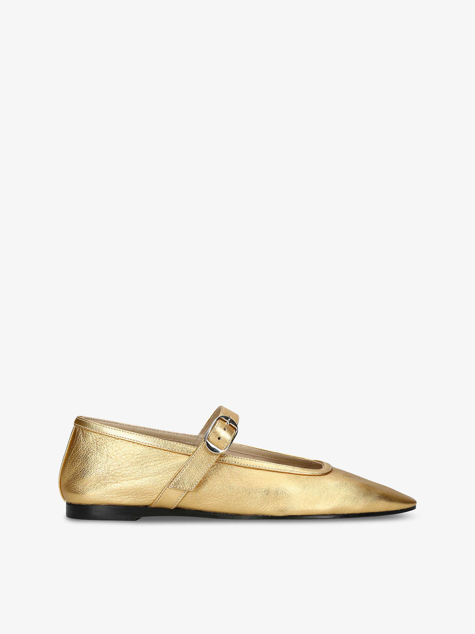 LE MONDE BERYL Ballet Metallic Leather Mary Jane Flats | endource