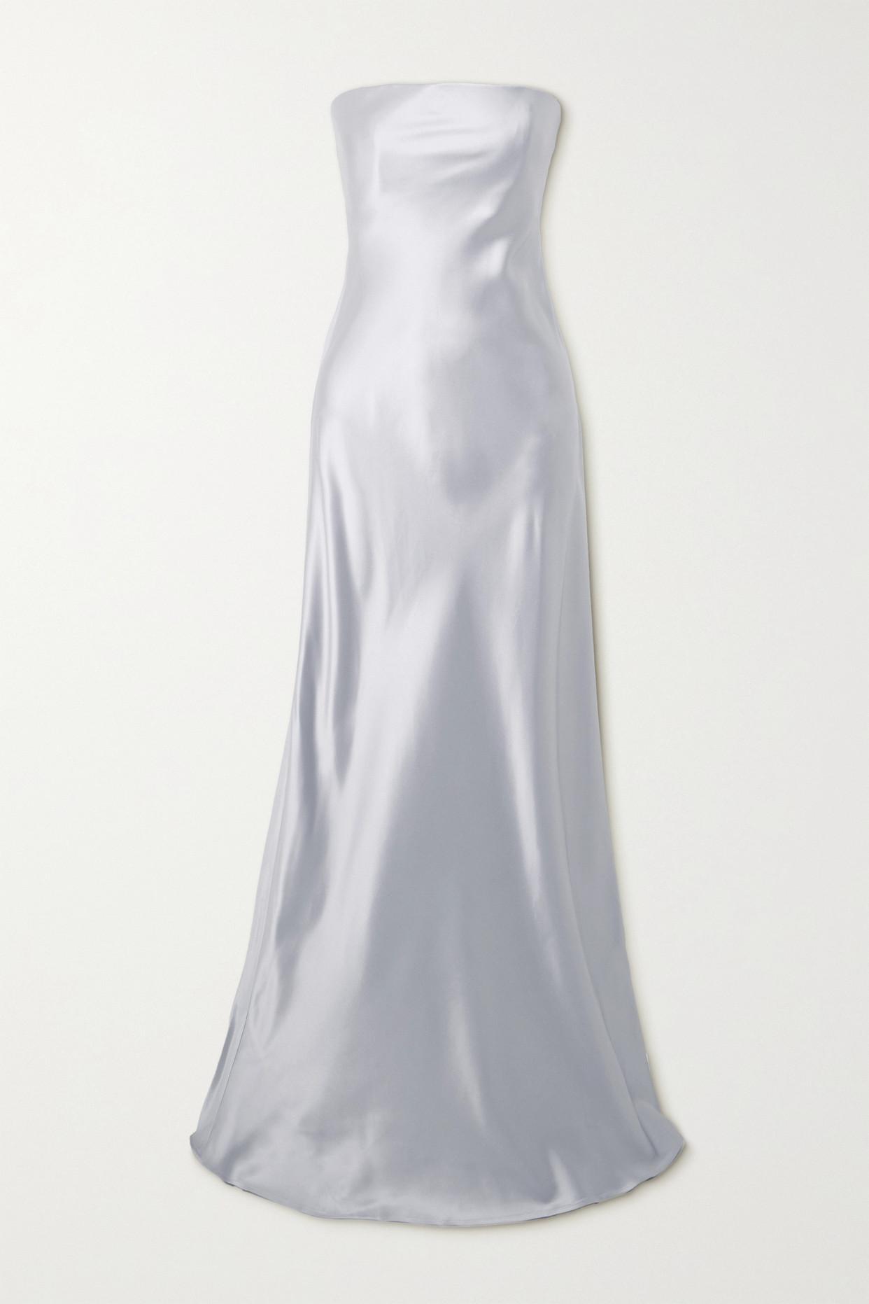 silver satin dress fifty shades darker Replicating Fifty Shades of Grey Movie Fashion (The Masquerade Scene)