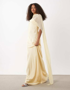 MANGO Leialu Draped Shiny Dress | endource