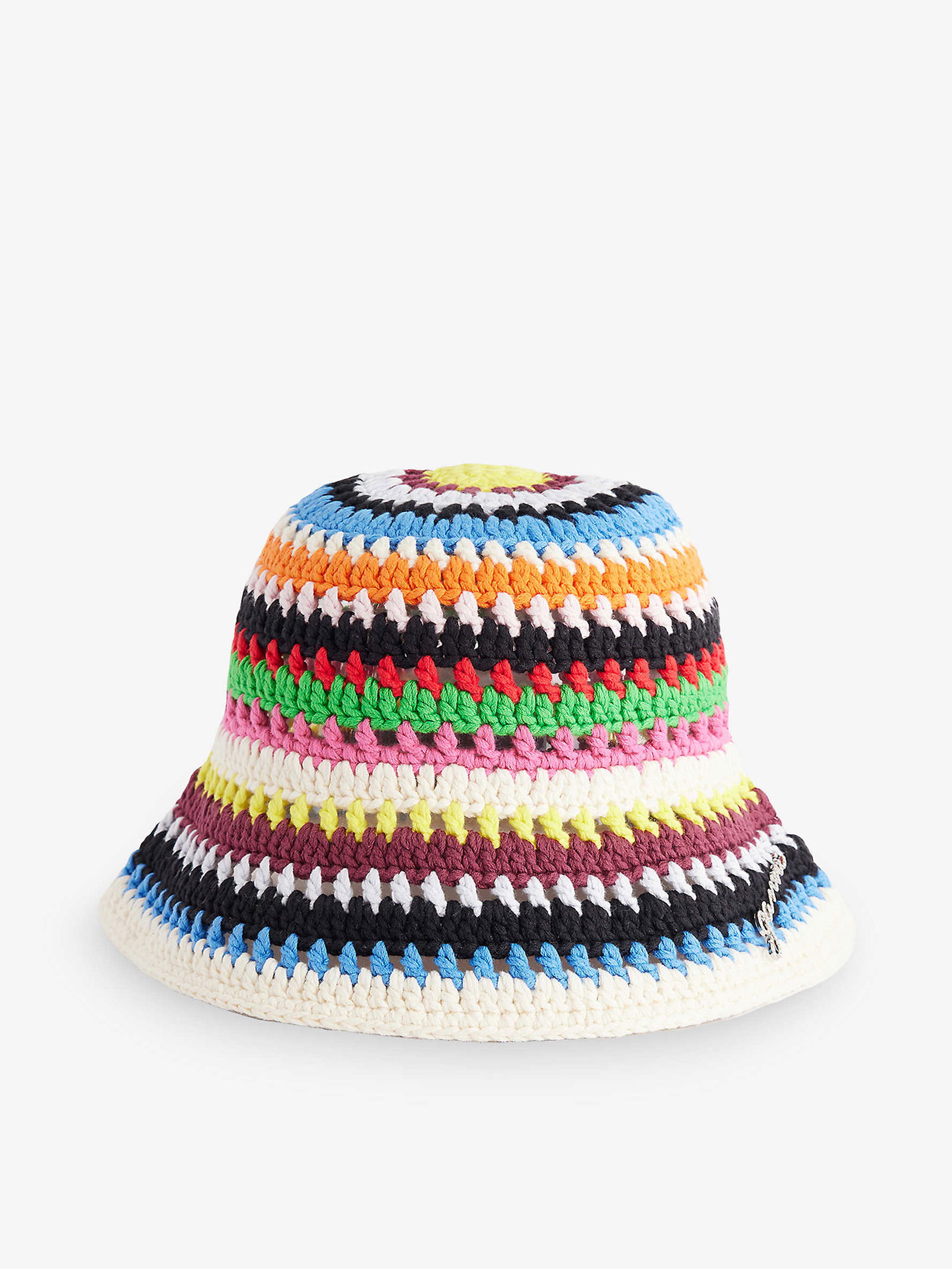 Ganni Crochet Knitted Red & White Logo Bucket Hat Ganni + Crochet Bucket Hat main image 2