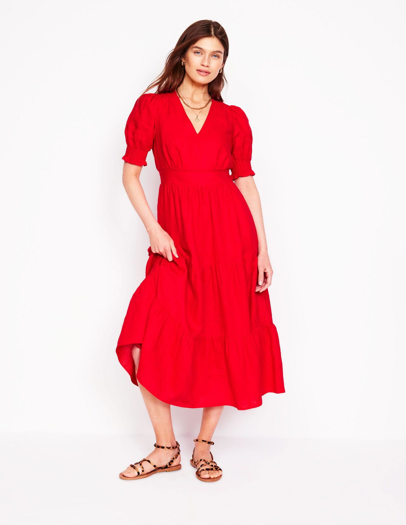 boden linen tiered dress Buy Boden Yellow Anna Tiered Midi Dress from Next USA