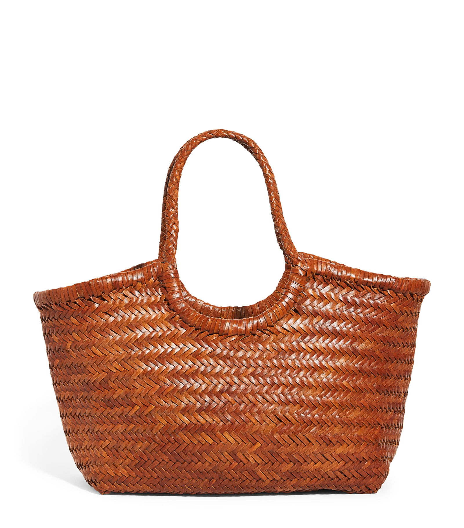 DRAGON DIFFUSION Large Leather Woven Nantucket Tote Bag | endource