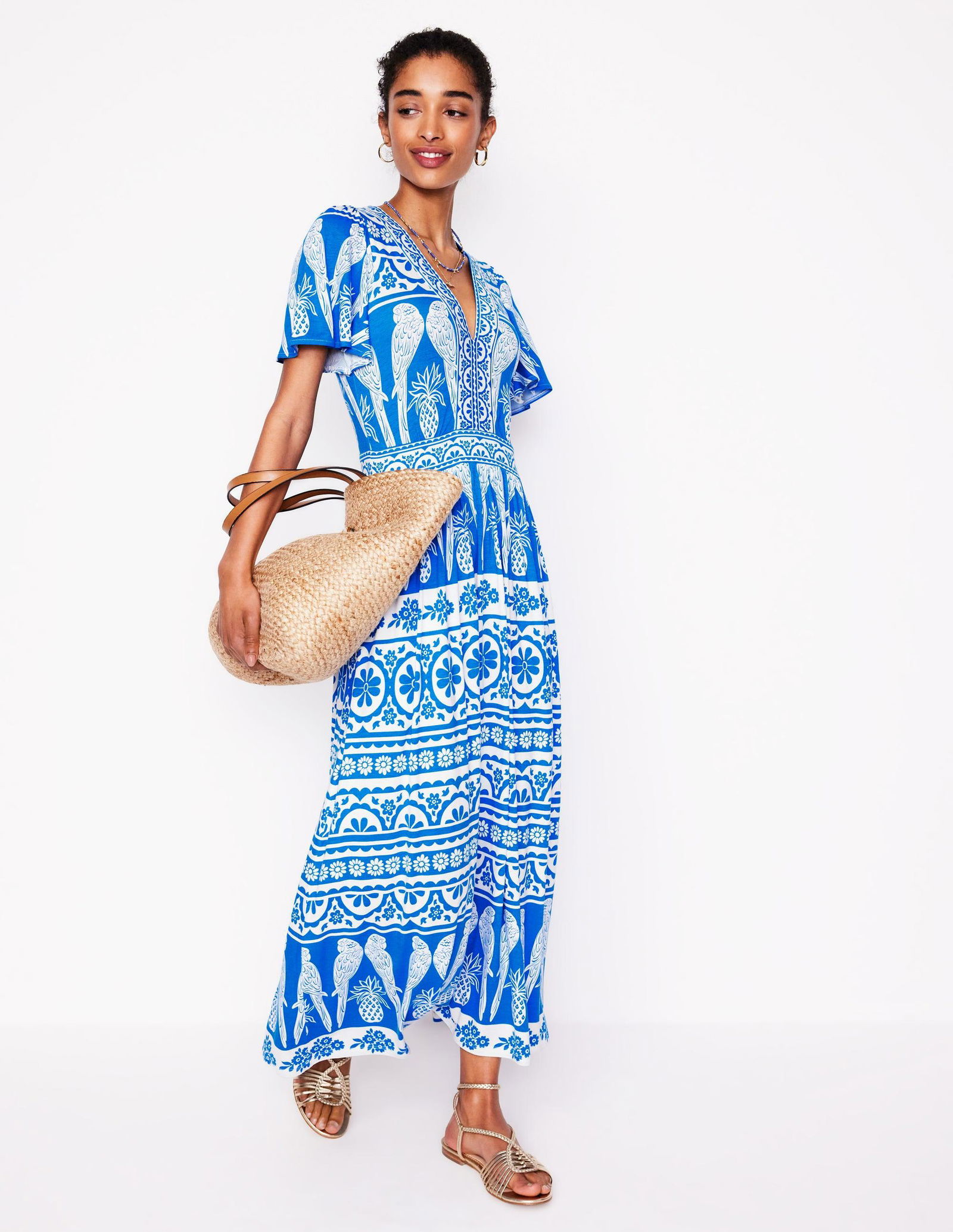 ellie flutter maxi tea dress Ellie Flutter Maxi Tea Dress | Stylish Dress with Flutter Sleeves