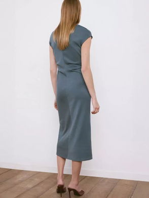 MANGO Linen Dress With Knot Detail | endource
