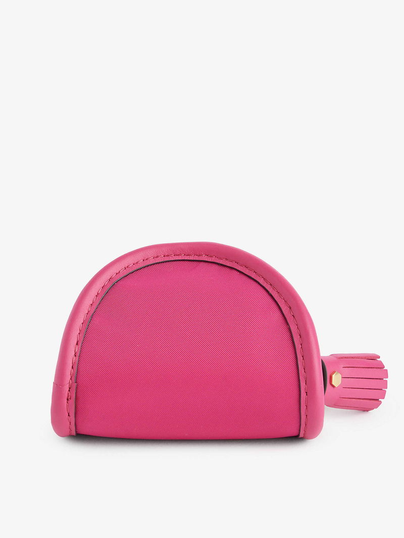 ANYA HINDMARCH Teeth Graphic-Design Faille Pouch in MAGENTA | endource