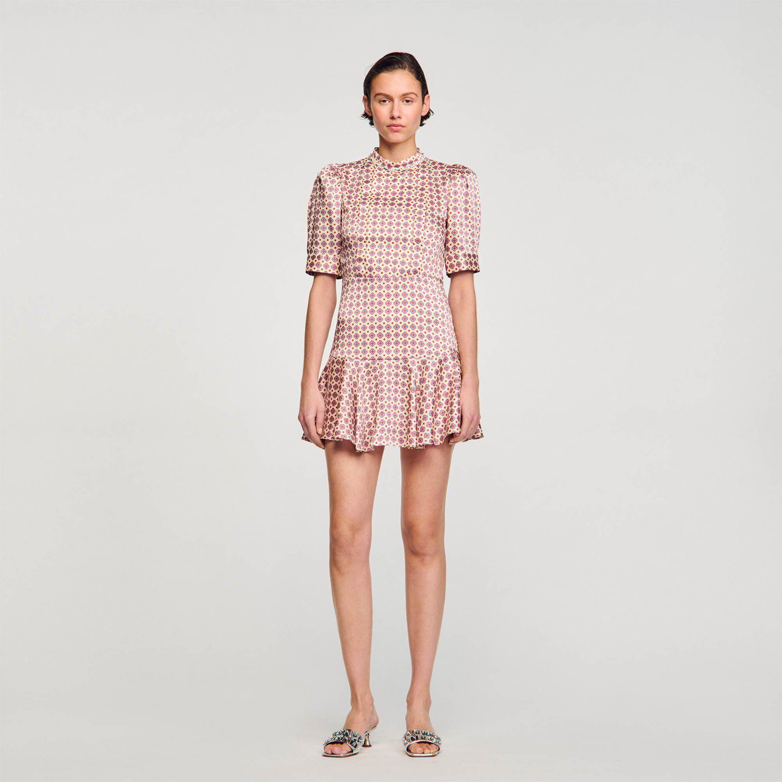sandro short printed dress Sandro Floral print mini dress