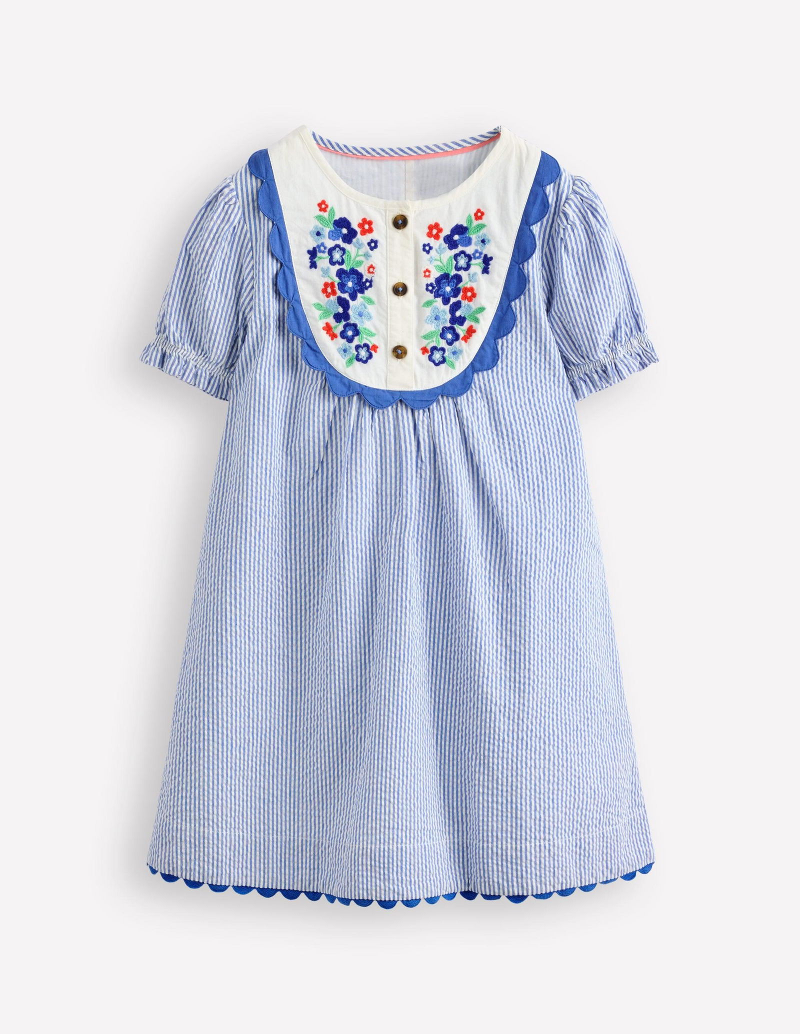Embroidered Yoke Mini Dress