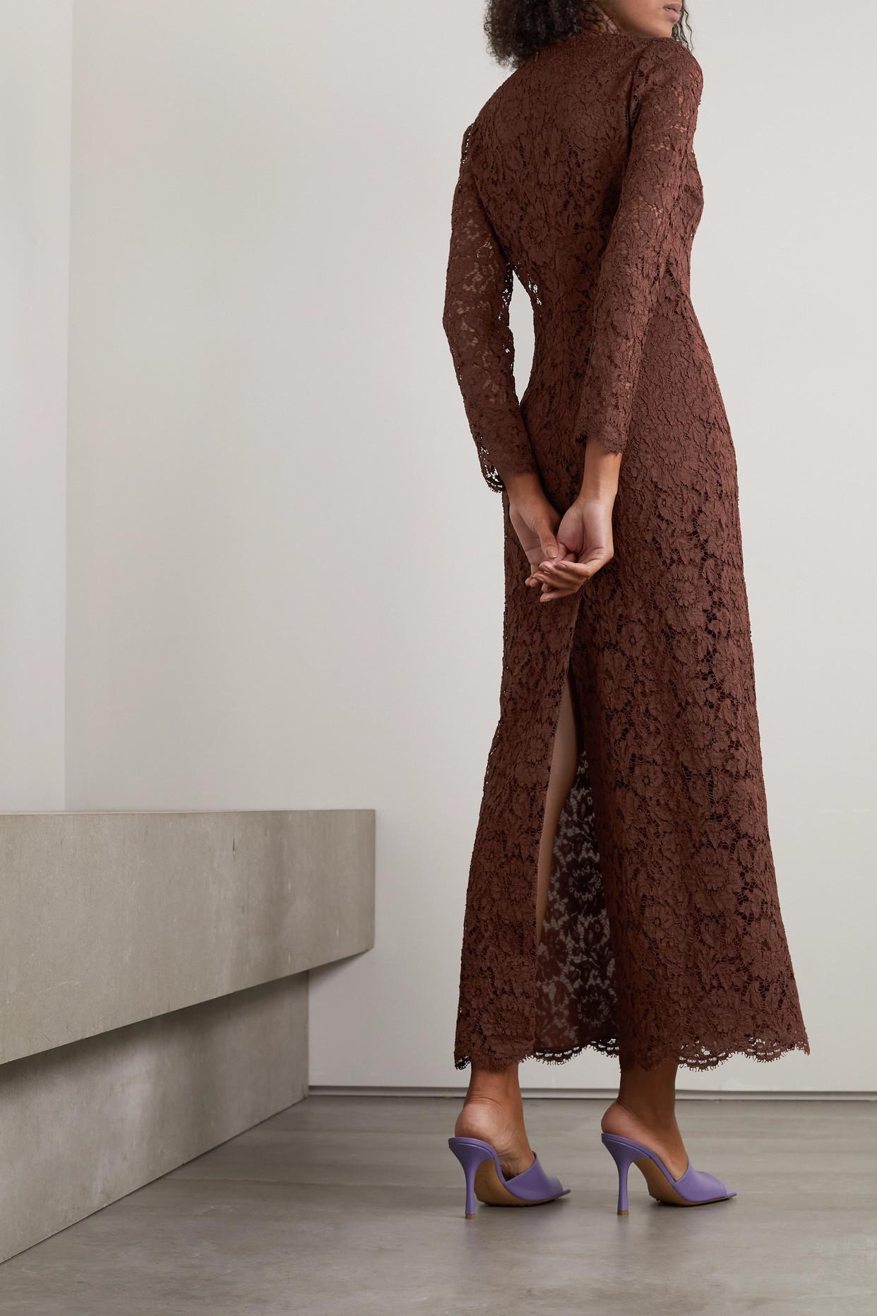 VALENTINO GARAVANI Embellished Corded Lace Midi Dress | endource VALENTINO GARAVANI Embellished Corded Lace Midi Dress | endource