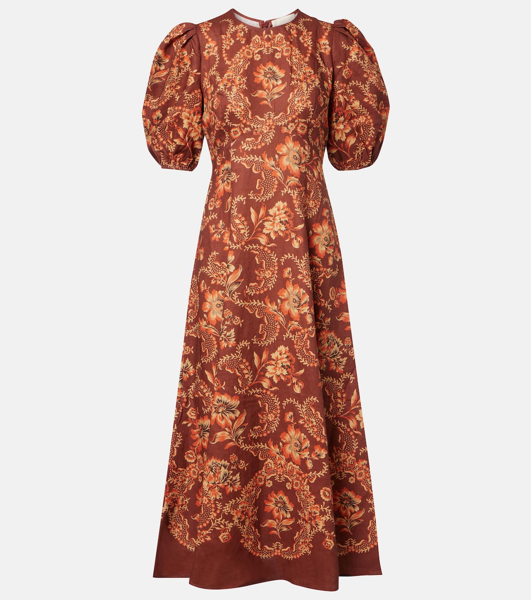 ALMAIS Seraphina Printed Linen Midi Dress | endource