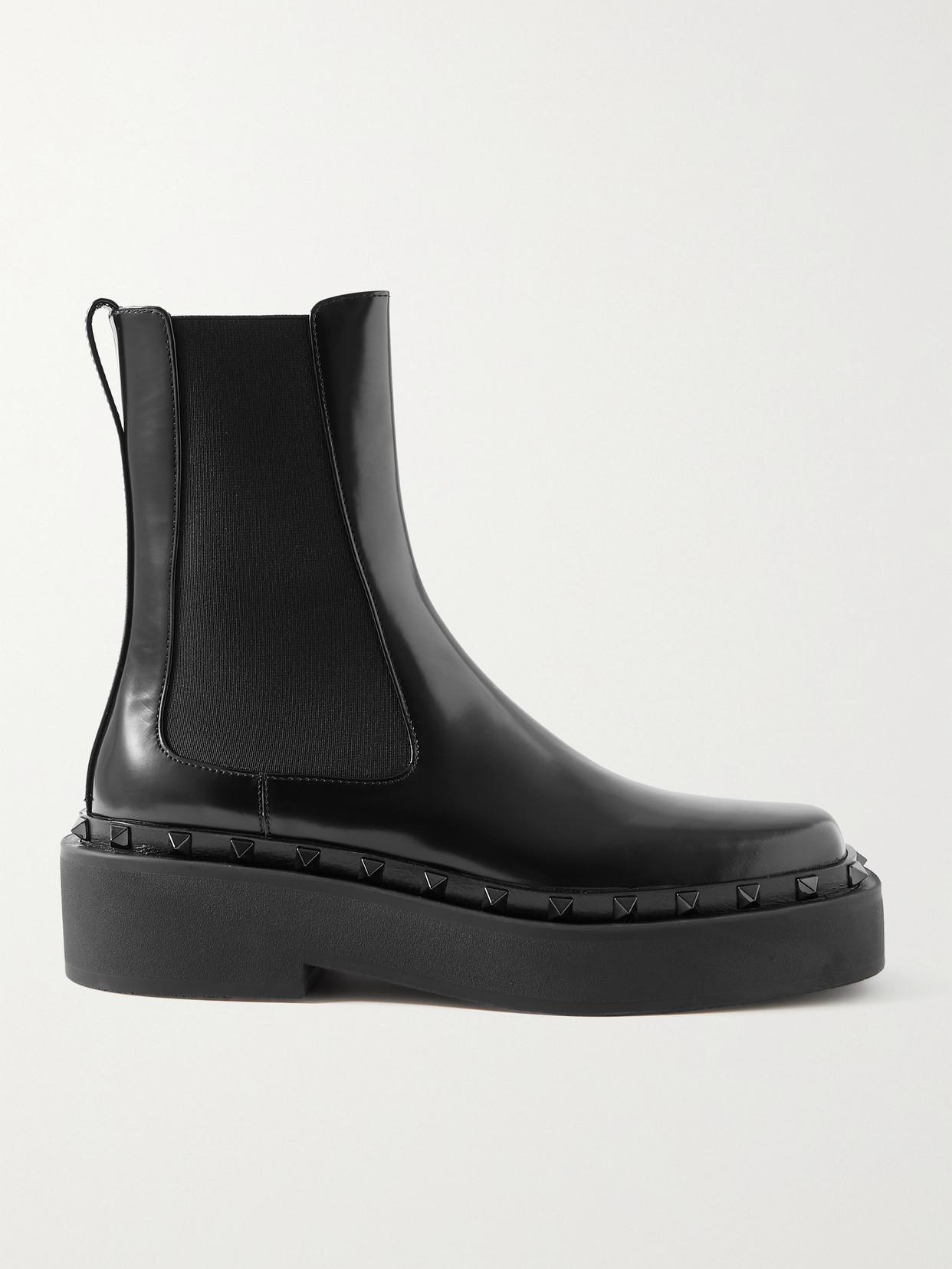 NIB $1270 Valentino M-Way Rockstud Lug Sole Chelsea Boot in size 11 US / 44 EU! Valentino Garavani Rockstud M-Way Ankle Boots | Sendegaro ZA main image 3