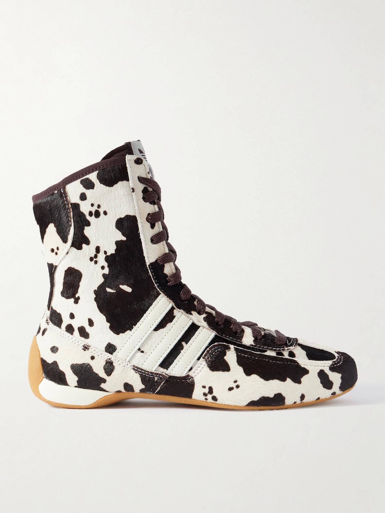 ADIDAS ORIGINALS Rasant Leather-Trimmed Cow-Print Calf Hair Sneakers in ...