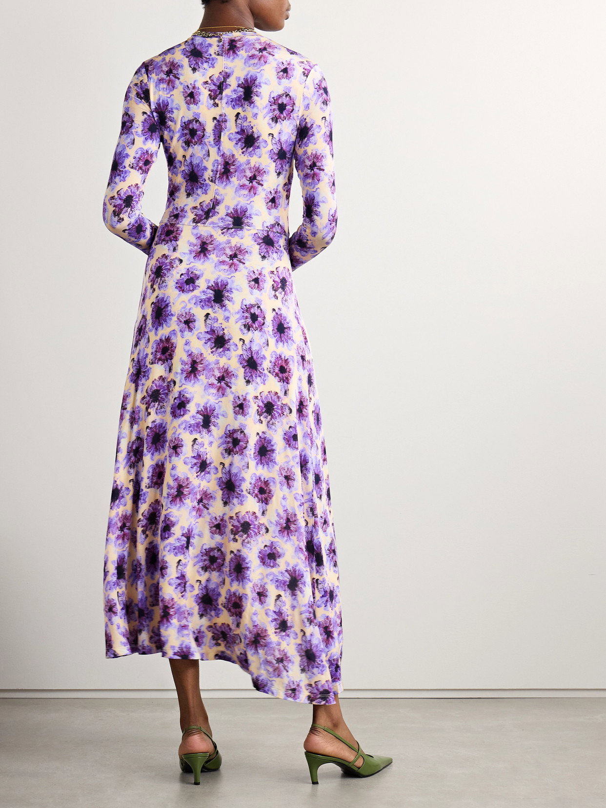 ulla johnson naia ruched printed jersey maxi dress Ulla Johnson Women's Naia Dress, Iris, S at Amazon Women's Clothing store