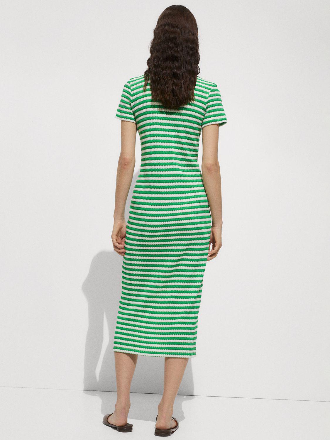 MANGO Tuni Crochet Knit Stripe Shirt Dress | endource