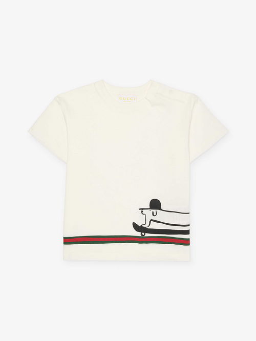 GUCCI Branded-Print Cotton-Jersey T-Shirt | endource