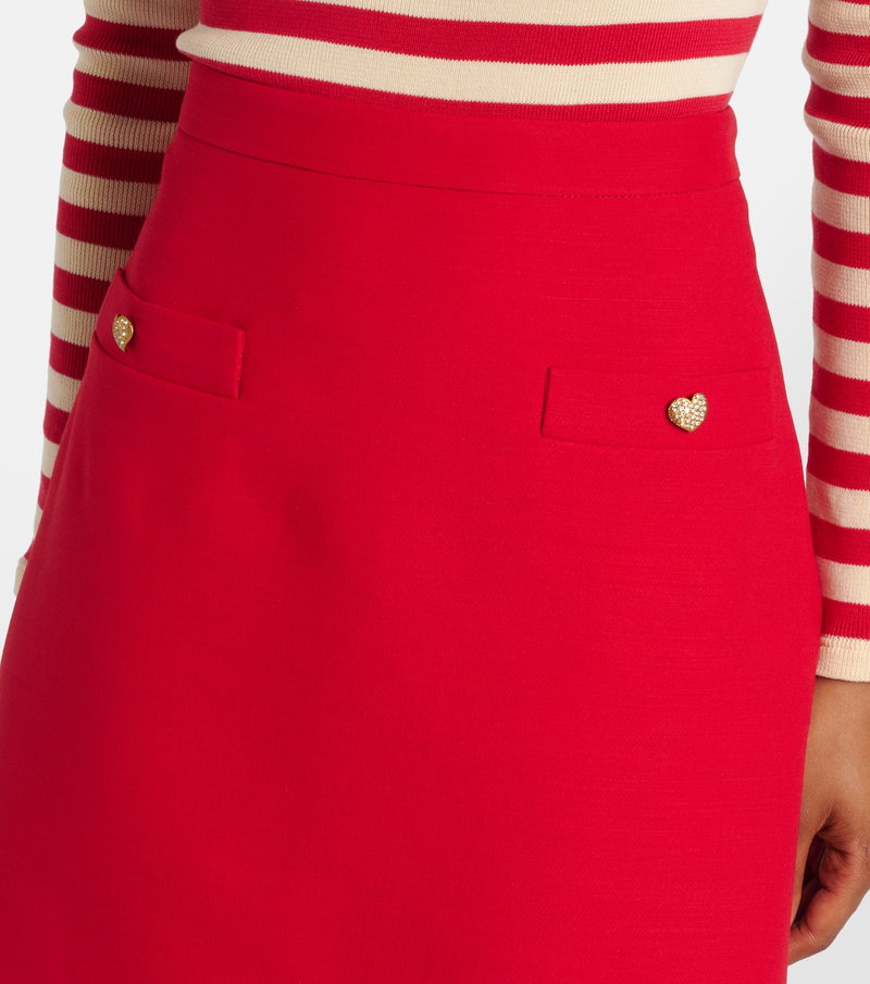 Red Valentino skirt with gold heart embellishment