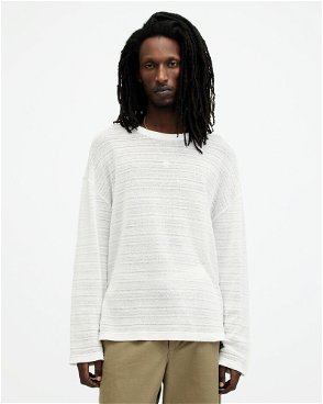 John Lewis Organic Cotton Long Sleeve Crew Neck T-Shirt, White at