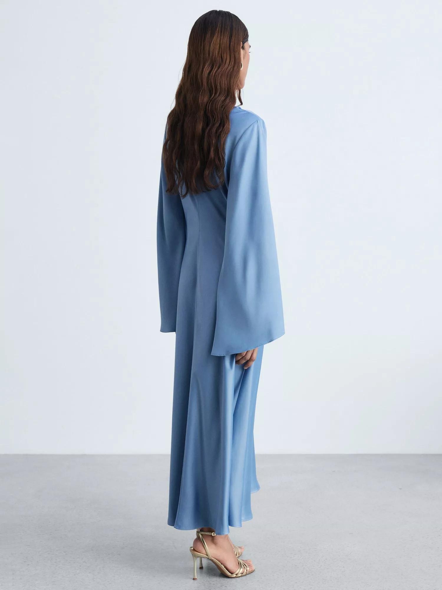 MANGO Maria Flared Sleeve Satin Dress | endource