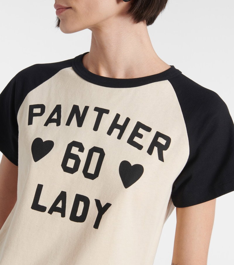Valentino black and cream t-shirt with PANTHER 60 LADY print