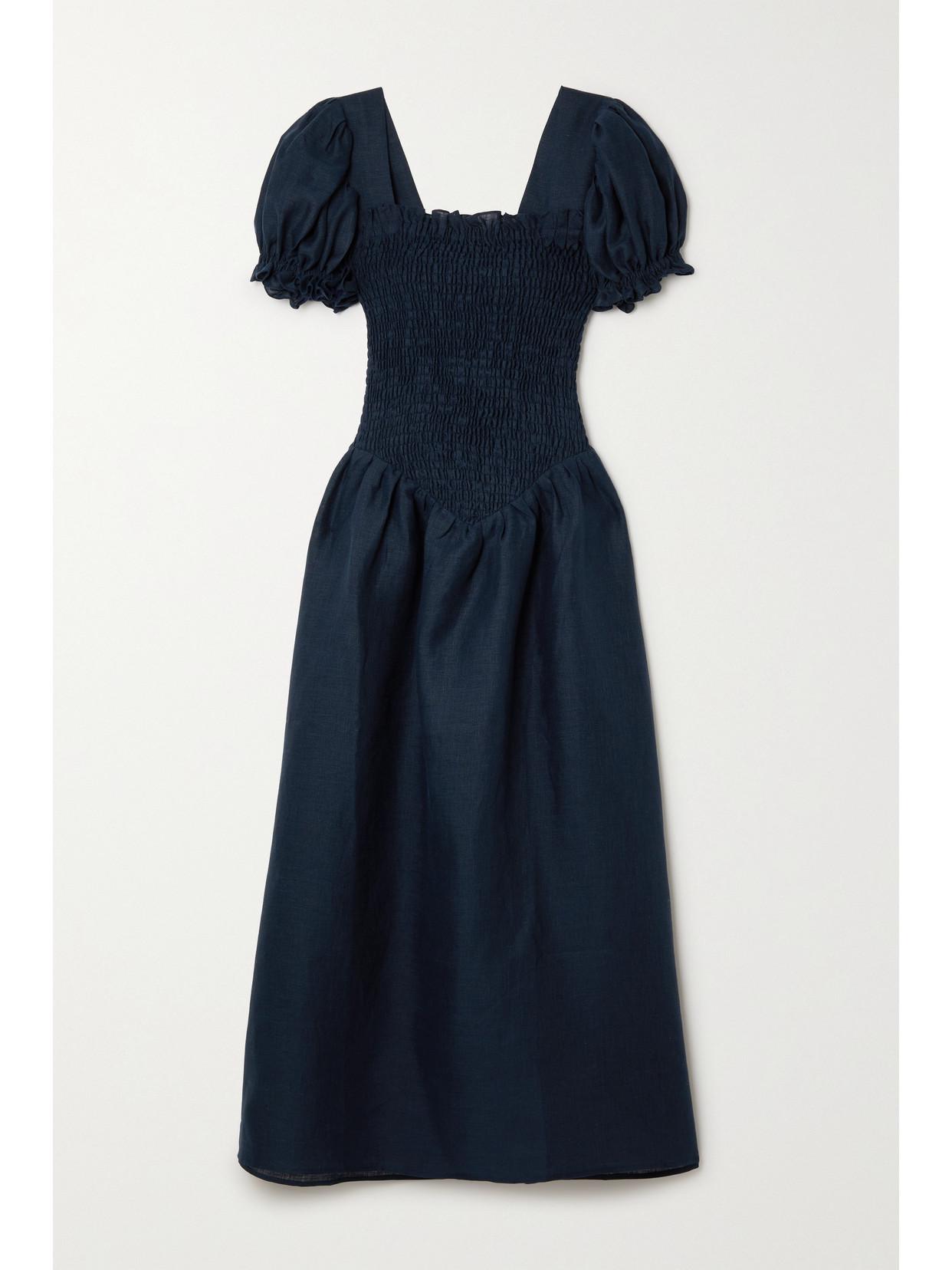 sleeper belle linen dress SLEEPER Belle Linen Dress