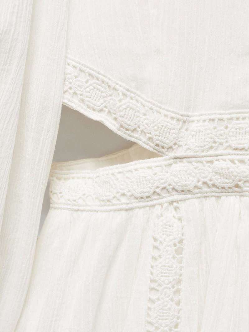 MANGO Simona Lace Detail Slit Mini Dress | endource