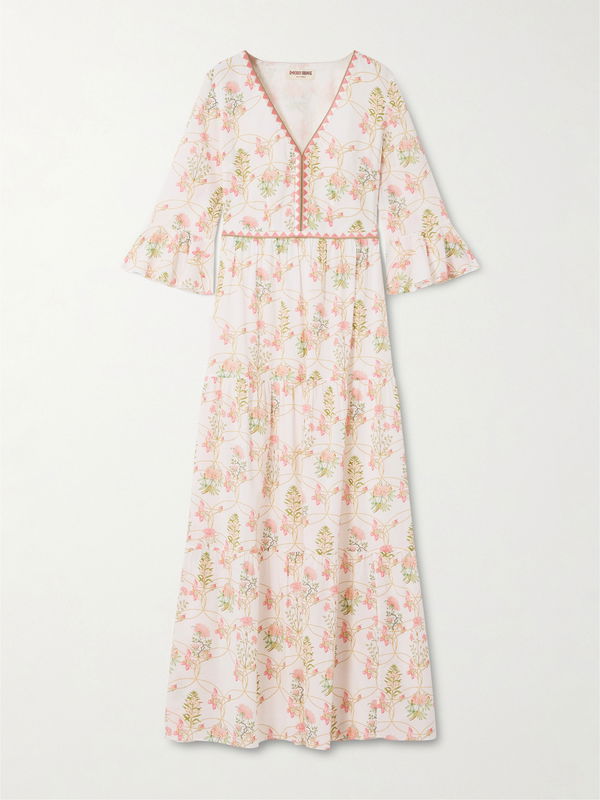 Emporio Sirenuse Bella Floral-Print Cotton Midi Dress