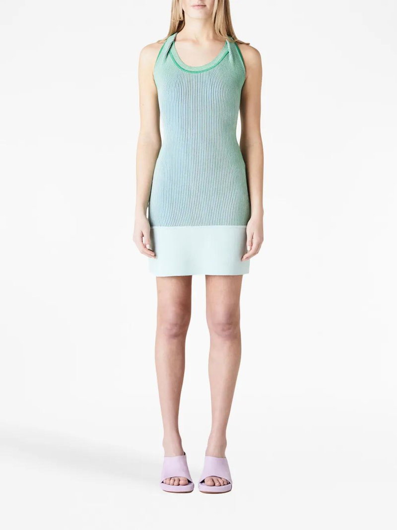 JACQUEMUS La Robe Maille Turbi Minidress - Green | endource