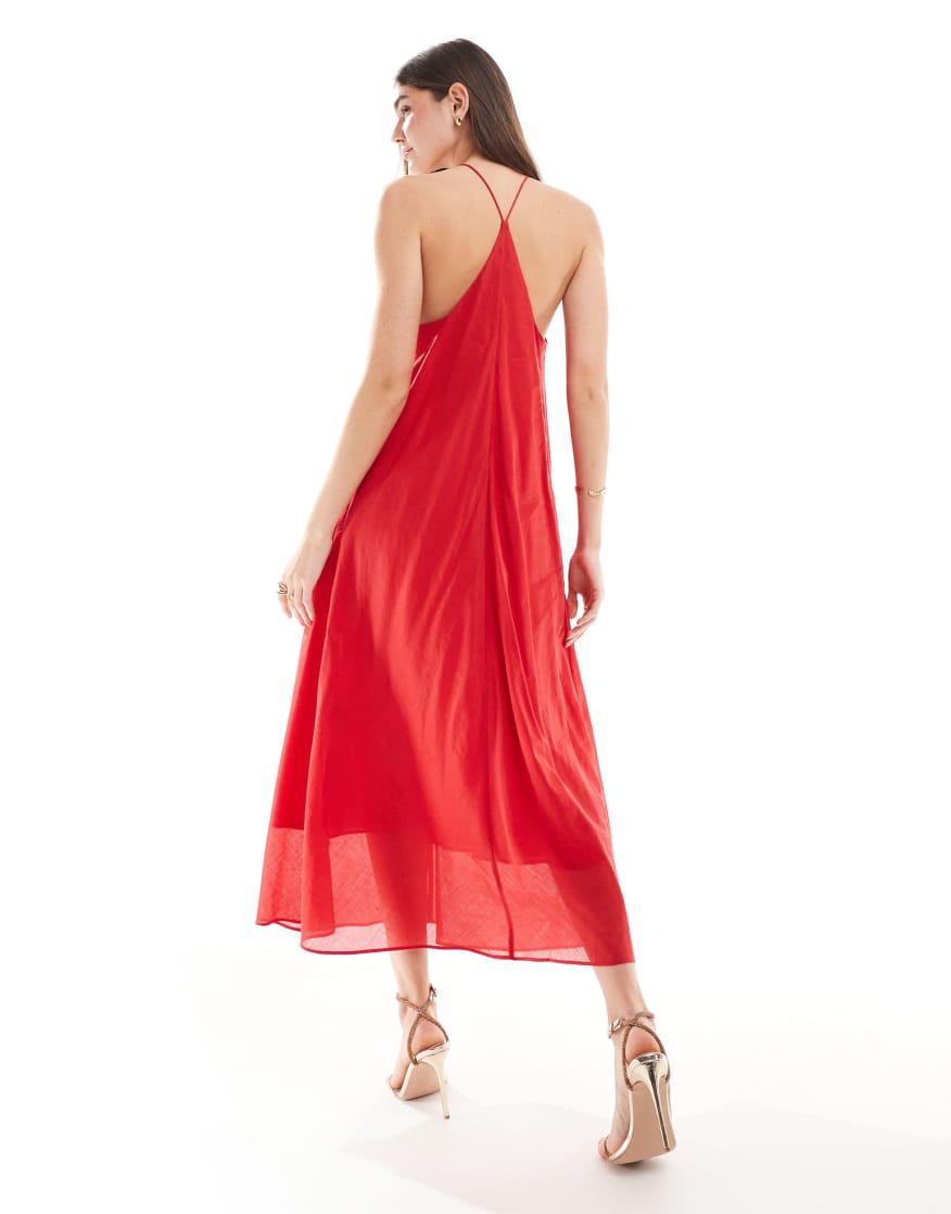 asymmetric cut-out halterneck midaxi dress Manami Asymmetric Cut-Out Halterneck Midaxi Dress in Black main image 0