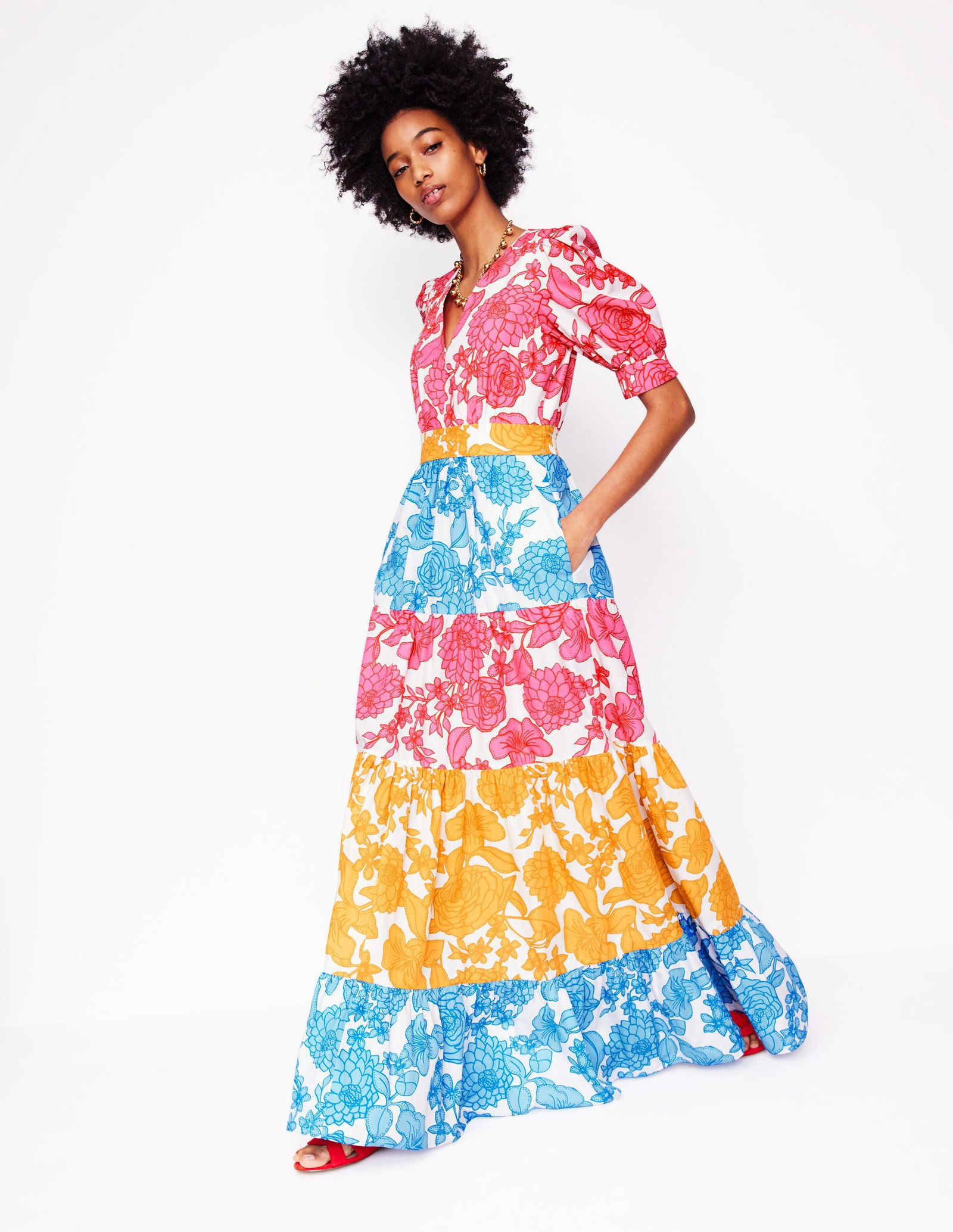bella puff sleeve maxi dress selena floral lace up puff sleeve maxi dress Bella Galvan