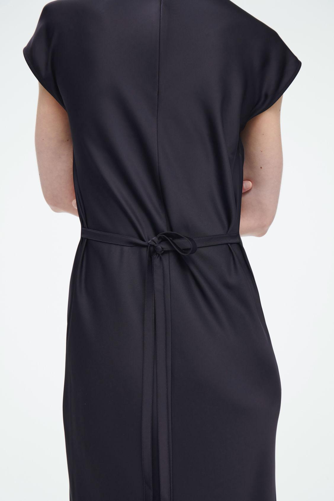 cos tie detail satin midi dress COS Tie-Detail Satin Midi Dress