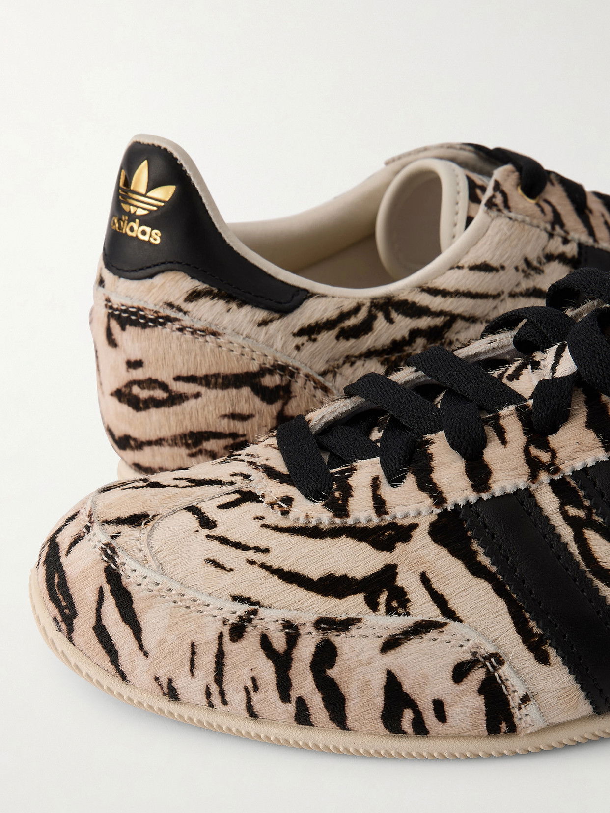 ADIDAS ORIGINALS Japan Leather-Trimmed Zebra-Print Calf Hair Sneakers | endource ADIDAS ORIGINALS Japan Leather-Trimmed Zebra-Print Calf Hair Sneakers | endource