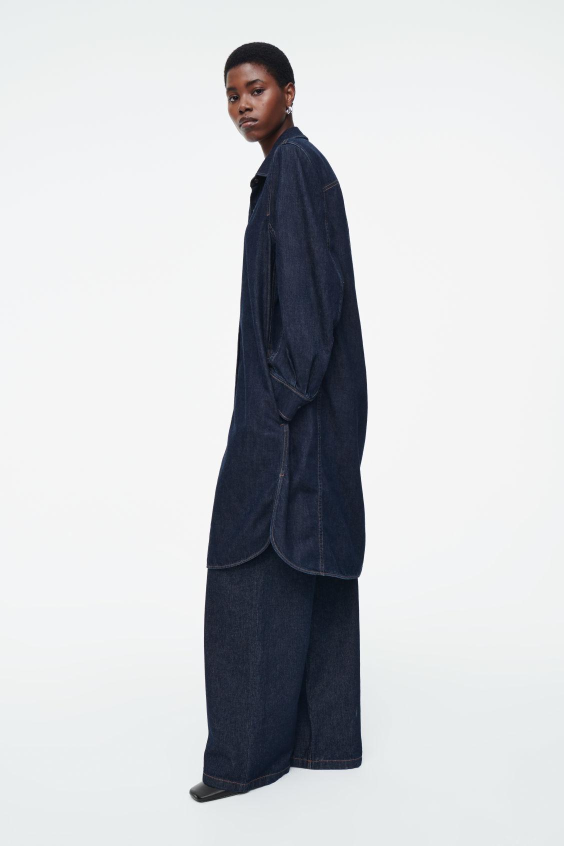 cos denim midi shirt dress COS Denim Midi Shirt Dress