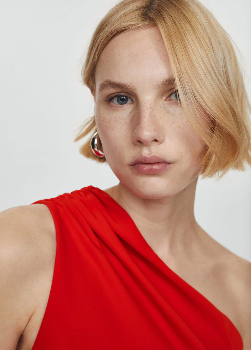 MANGO Asymmetrical Dress With Side Slit | endource