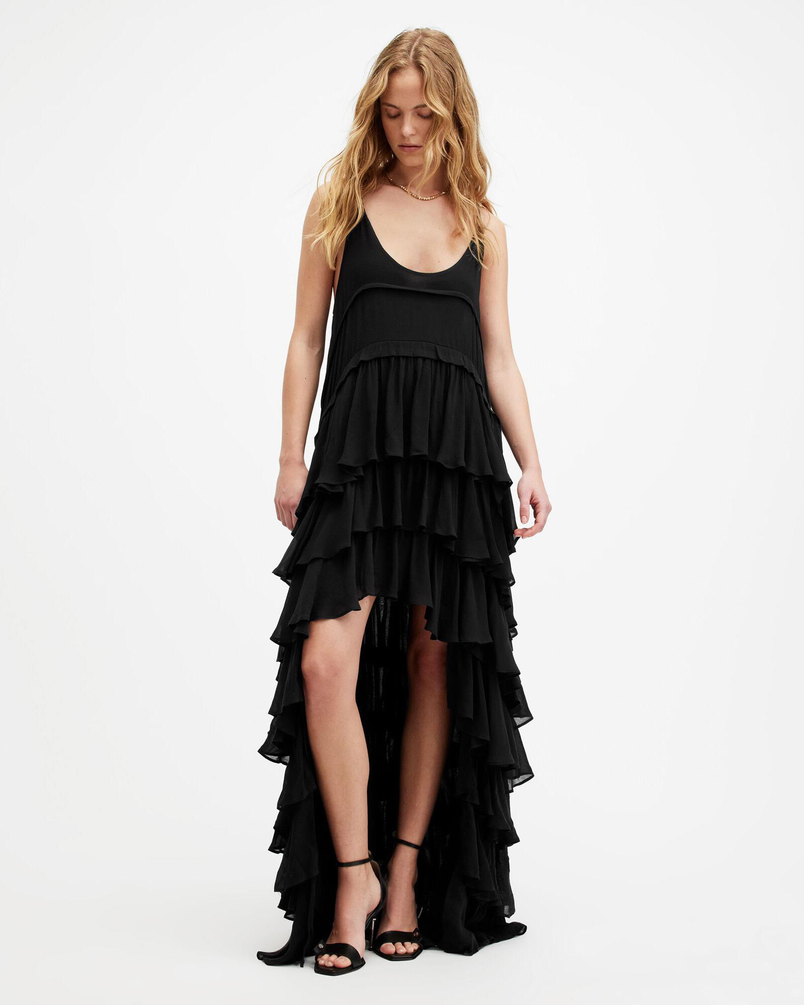 cavarly tiered ruffle maxi dress Cavarly Tiered Ruffle Maxi Dress BIRCH WHITE