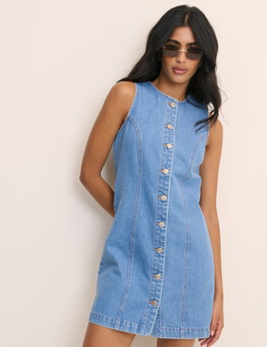 white christmas dresses Piper Denim Belted Mauve Dress (Girl) main image 1