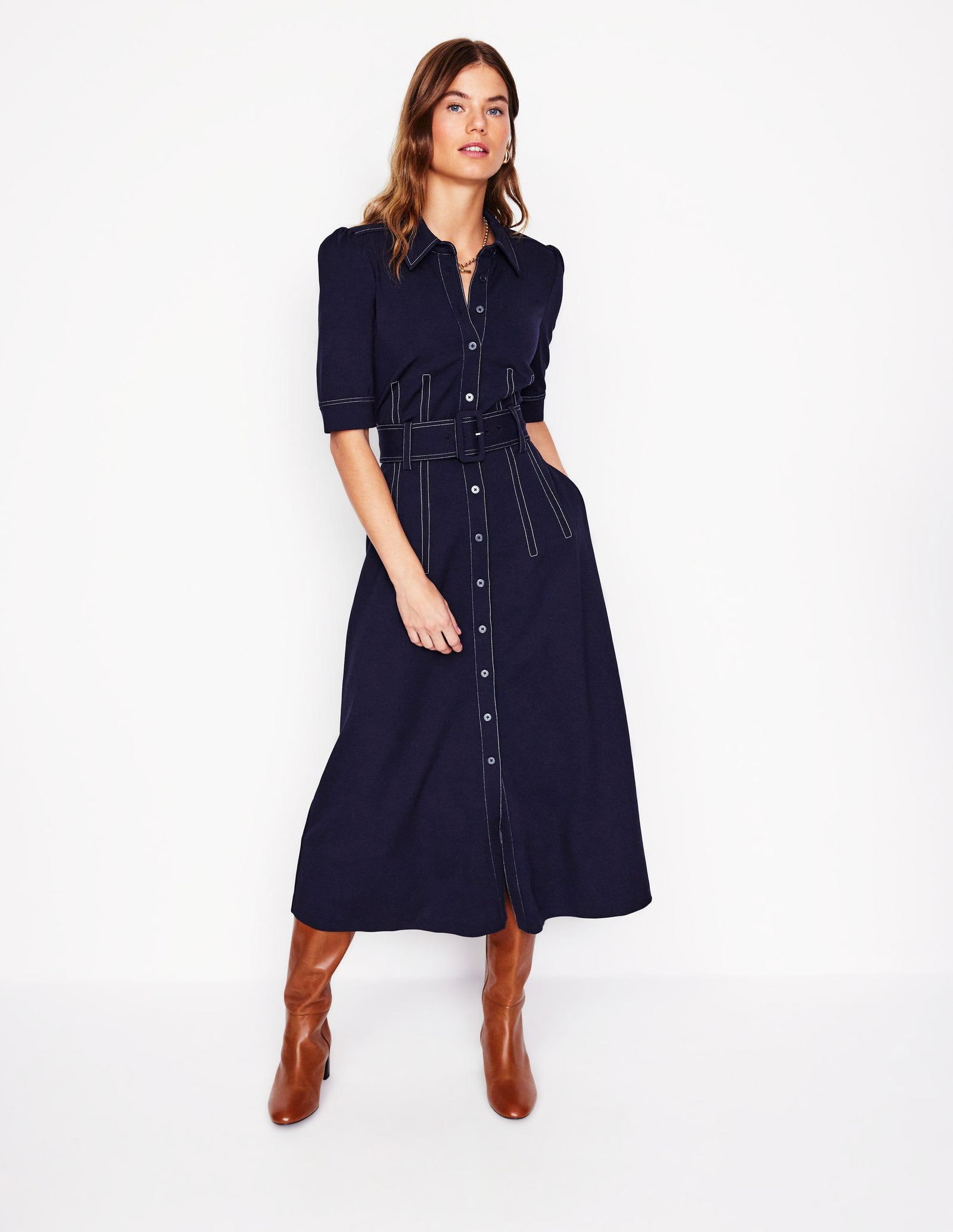 boden anita ponte shirt dress BODEN Anita Ponte Shirt Dress