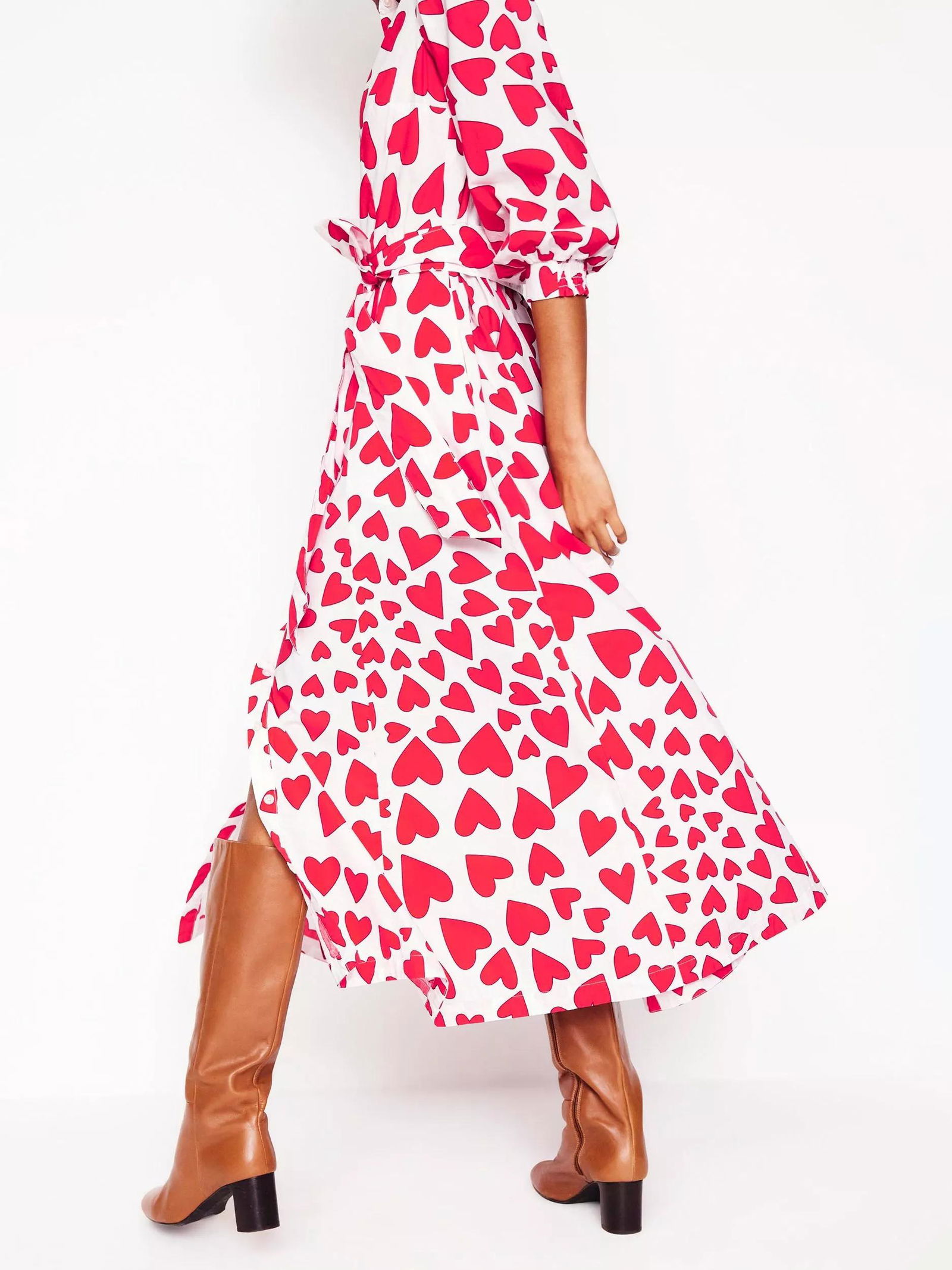 white christmas dresses Clara Linen Blend Shirt Dress-Multi, Citrus Vine Tile main image 0