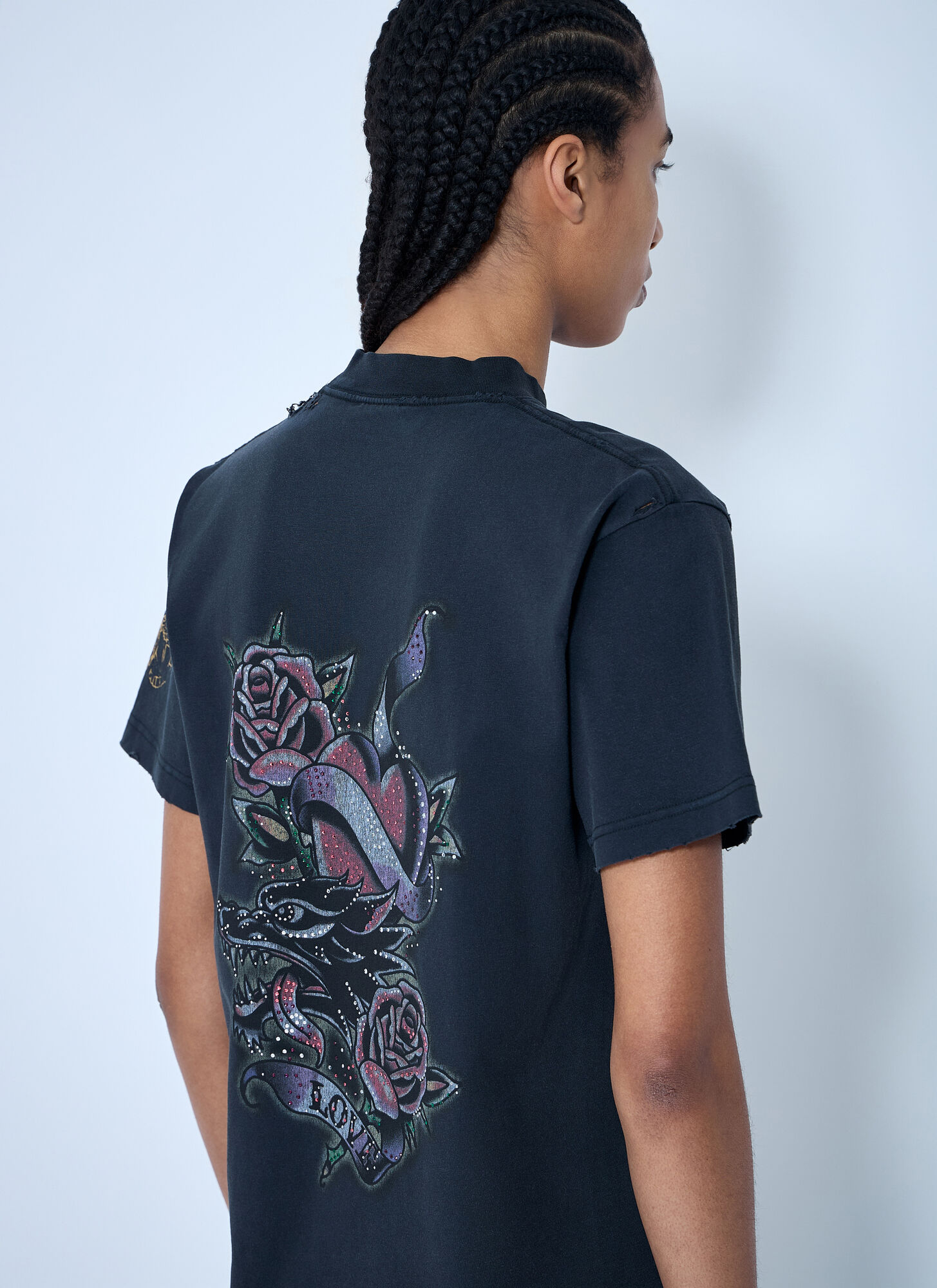 BALENCIAGA Tacky Tattoo Logo Motif T-Shirt | endource