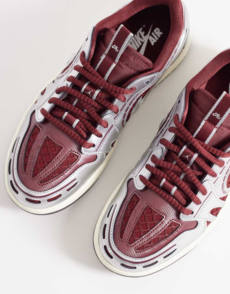 JORDAN Nike Air Method Of Make Low V3 Sneakers In Burgundy And Silver ...