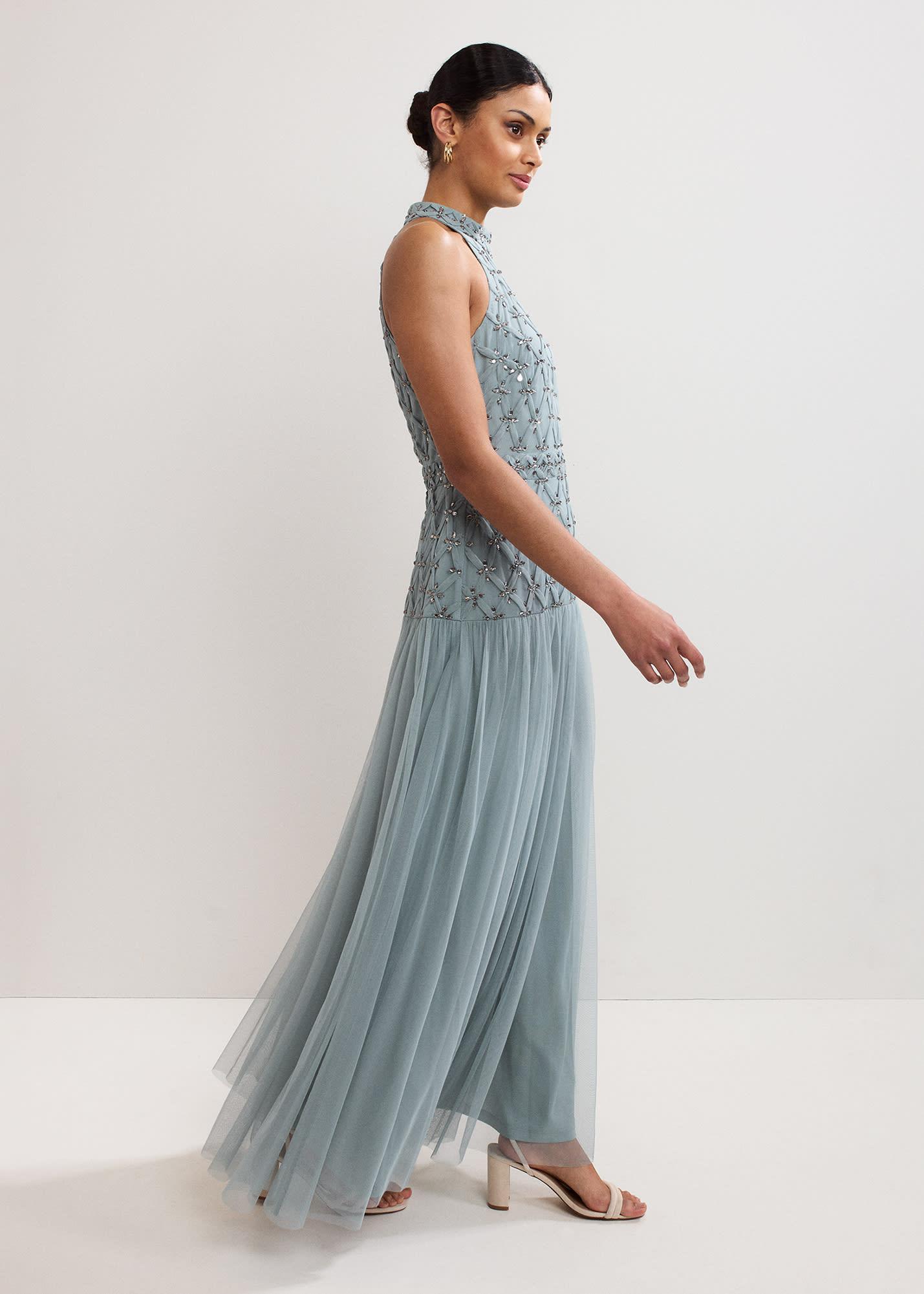 sachin and babi light blue dress SL FASHIONS Chiffon Capelet Sequin Cocktail Dress