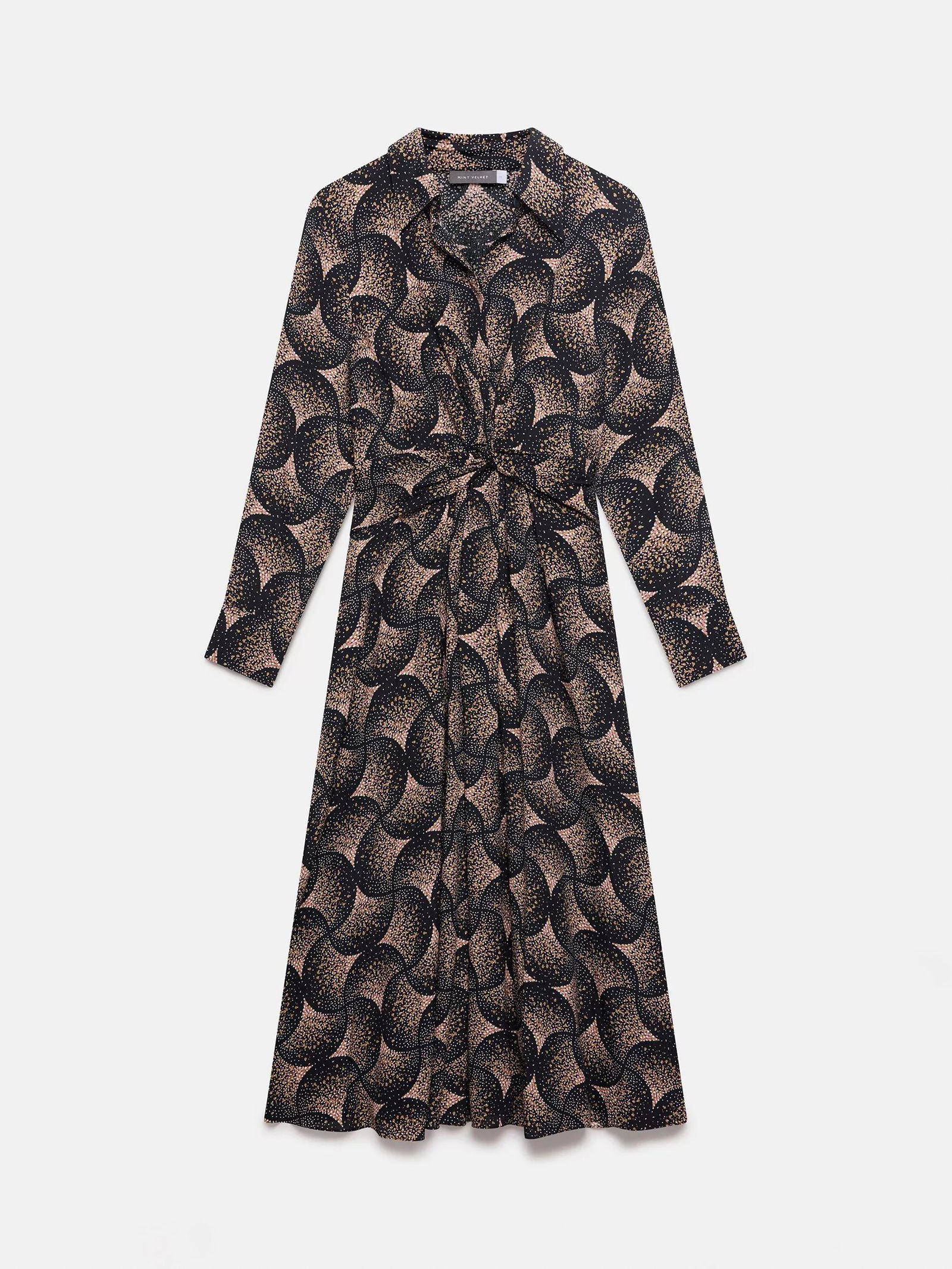 And The Why Fringe Detailed Velvet Shirt Dress