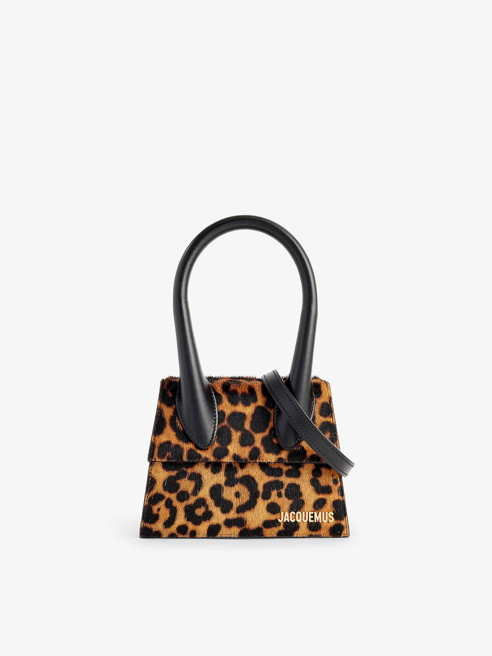 JACQUEMUS Le Chiquito Moyen Leopard-Print Leather Top-Handle Bag in ...