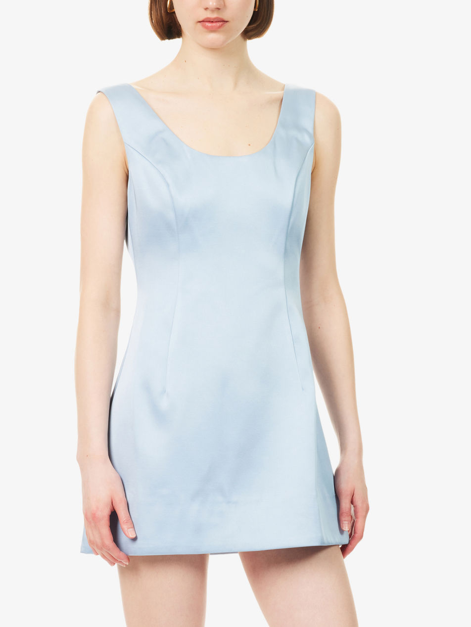 reformation scoop neck mini dress Reformation Loula Linen Mini Dress