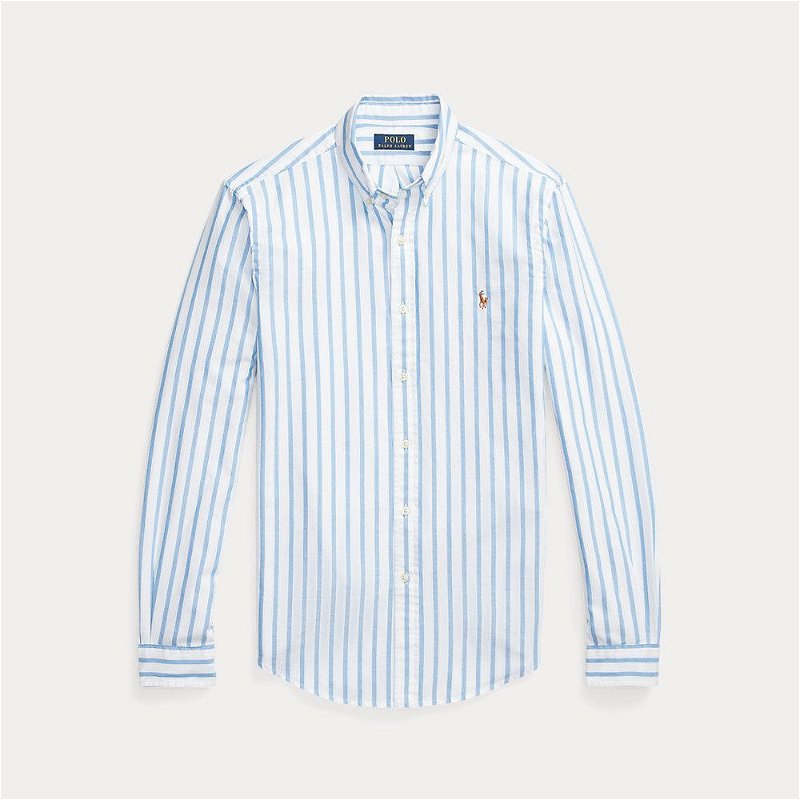 POLO RALPH LAUREN Slim Fit Striped Oxford Shirt in Blue