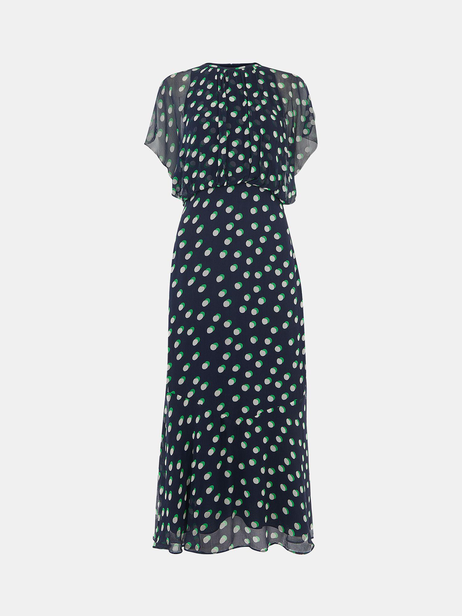 WHISTLES Moon Spot Print Midi Dress endource