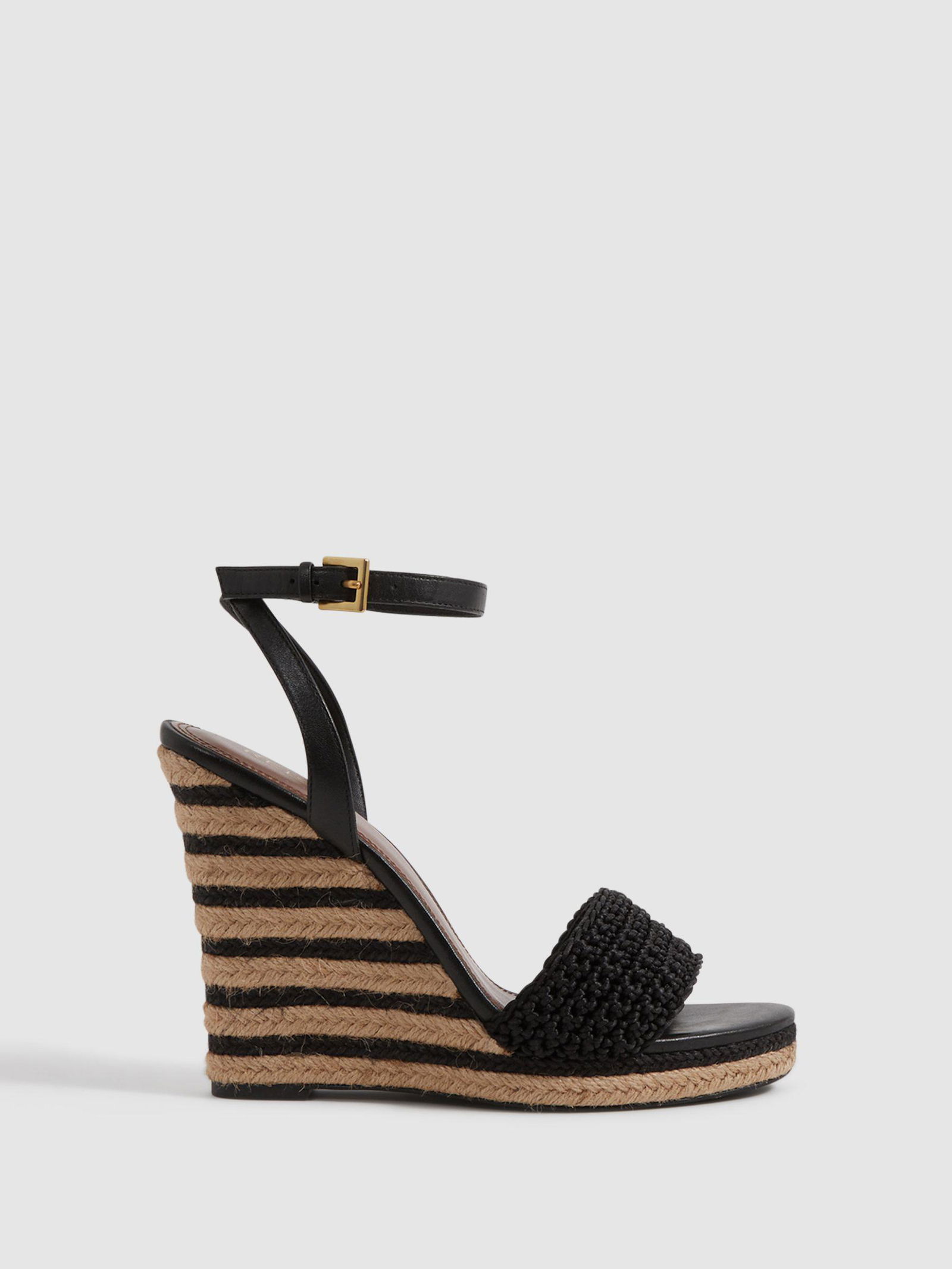 reiss black wedges