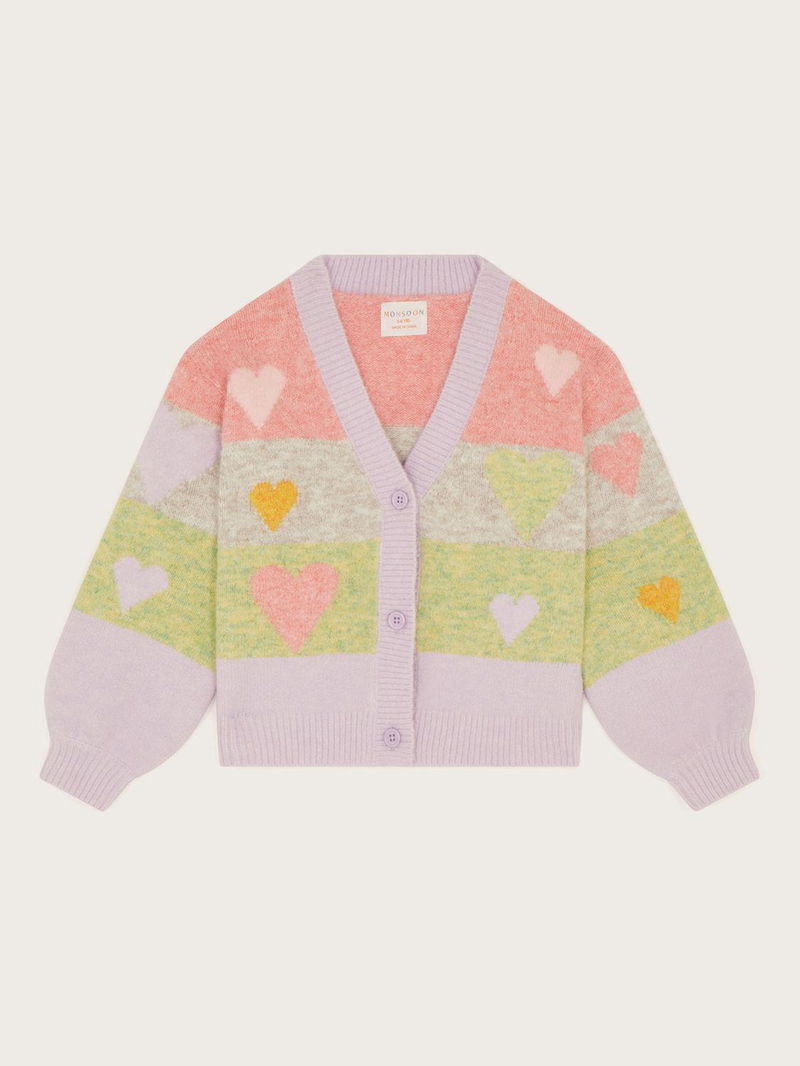 Monsoon Heart Stripe Cardigan endource