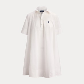 white christmas dresses Cable-Knit Cotton Polo Sweater Dress – Outfitland.store main image 0