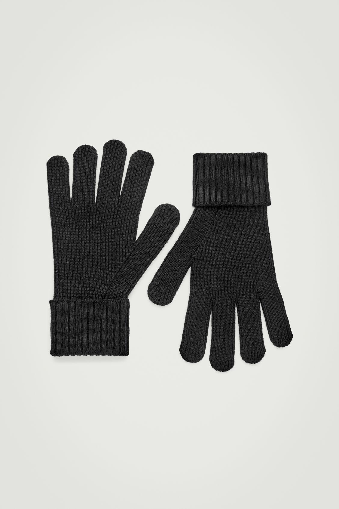 Cos Mittens COS Ribbed Wool Gloves | endource